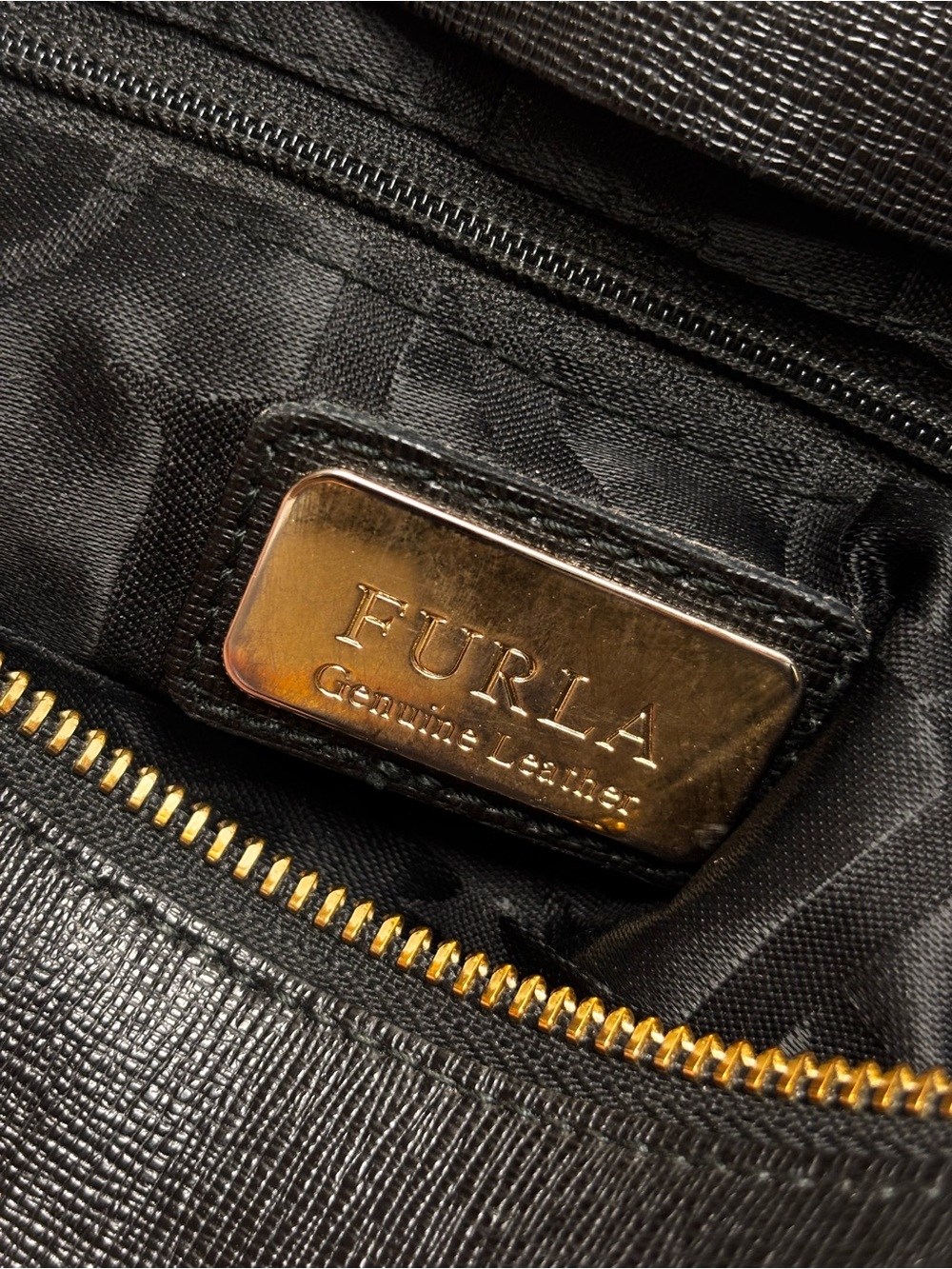 Furla Genuine Leather Black Top-Handle Crossbody Bag - Picture 3 of 4